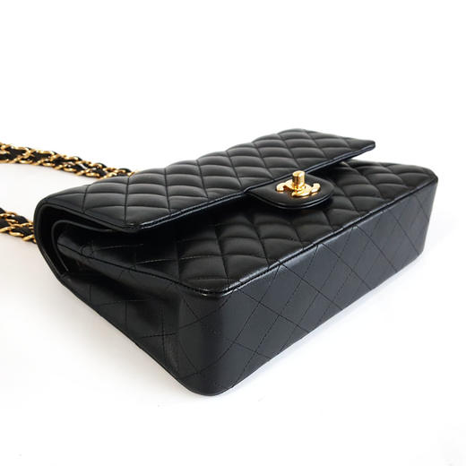 【95新】CHANEL香奈儿CF系列A01112 Y01295 94305中号黑金羊皮CF链条包单肩斜挎包女士030426AK11 商品图6