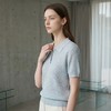 PALUOPO/PL羊毛亚麻混纺坑条 POLO 衫撞色翻领针织短袖ES250951M 商品缩略图9