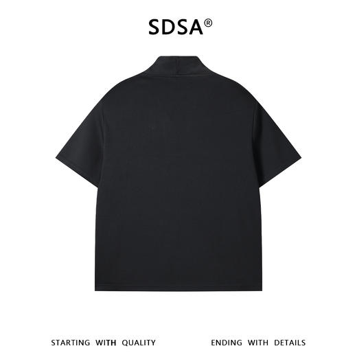 SDSA男装2026新款高贵轻奢新中式斜襟立领盘扣T恤百搭简约上衣 商品图1