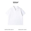 SDSA男装2026新款高贵轻奢简约刺绣字母小V翻领短袖T恤百搭上衣 商品缩略图0