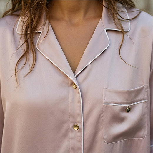 重磅』桑罗SANGLUO桑蚕丝23姆米短袖睡衣女士套装可外穿家居服03422869 商品图2