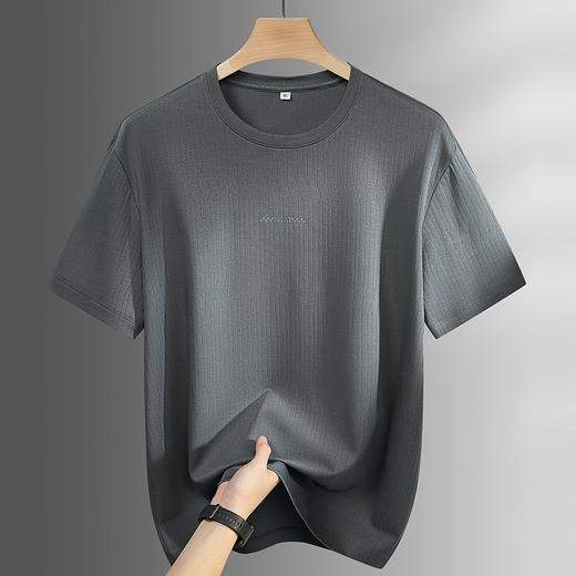 【DPF】大依优型大码男装夏季圆领纯色短袖T恤宽松透气舒适短袖上衣 商品图3