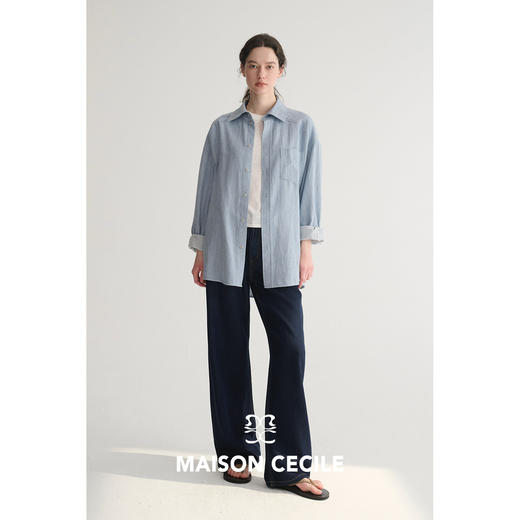 MC 两色薄软凉爽莱赛尔牛仔垂感舒适百搭直筒牛仔裤MAISON CECILE 商品图2