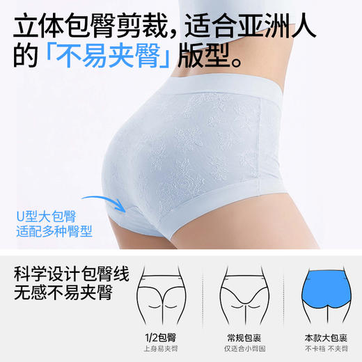 【樱姿娜 · 山茶花平角裤WL88085】 🌸人体工学小平角版型➕加长底裆设计，提升安心度🌸山茶花立体浮雕提花面料，美学➕防护双在线 商品图4
