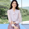 IWY/紫色衬衫套裙窗边紫藤淡紫蝴蝶结衬衫A字裙套装通勤显瘦气质女神 25B785+25S795 商品缩略图2