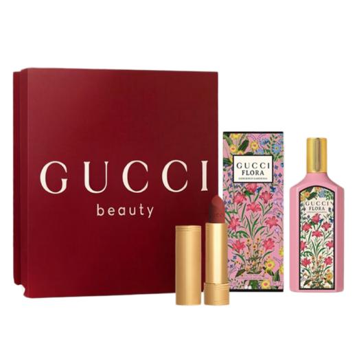 【礼盒礼袋】Gucci古驰绮梦栀子花浓香水 100ml 花调香+#505金管哑光口红3.5克+礼盒礼袋 商品图0