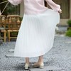 西子/栀子花开仿麻扇形复古百搭白色百褶松紧伞裙半裙/BQTJ1121 商品缩略图2