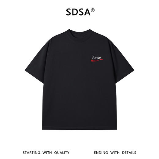 SDSA男装2026新款高贵轻奢美式潮牌烫钻字母圆领短袖T恤百搭时尚 商品图0