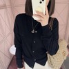 重磅渠道    大G黑色徽标系列    刺绣羊毛开衫/圆领绵羊毛短袖套衫   意大利进口羊毛针织衫 商品缩略图3