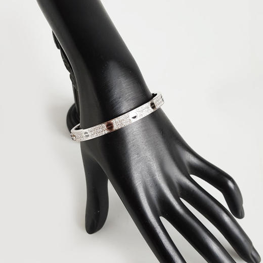 【天然正品】AU750白金经典时尚高定定制款群镶钻石手镯18号（皆取最大值）260326NJS12 商品图6