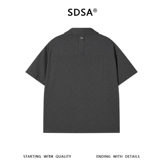 SDSA男装2026新款高贵轻奢老钱风商务肌理感纽扣翻领短袖T恤百搭 商品图4