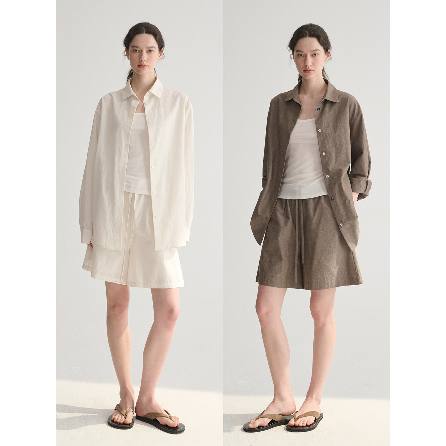 MC 两色亚麻棉松弛感慵懒通勤不费力廓形衬衫/短裤MAISON CECILE