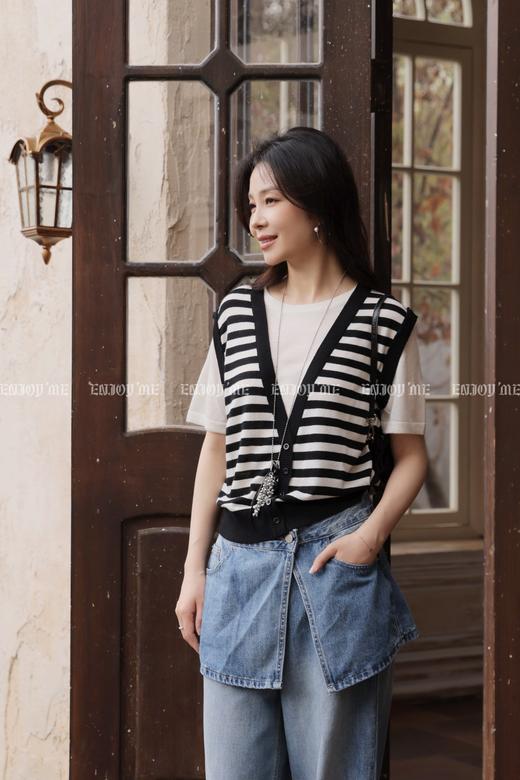 【门店同款】ENJOY夏季假两件短袖针织上衣 170747191 商品图0