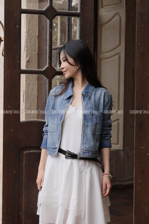 【门店同款】ENJOY夏季翻领烫钻牛仔外套 170594526 商品图5