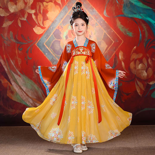 【团购】【花舞影】苏城纪敦煌系列女童襦裙汉服SL3342 商品图0