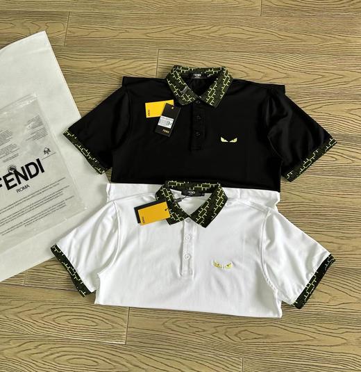 F040719夏季新款小怪兽三粒扣胸前刺绣双重水洗珠地棉网眼翻领POLO衫短袖 商品图1