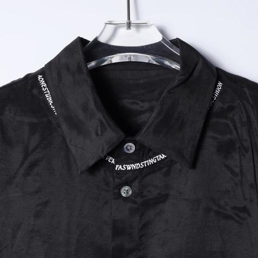 SDSA男装2026新款高贵轻奢美式撞色领口刺绣字母短袖衬衫百搭休闲 商品图1