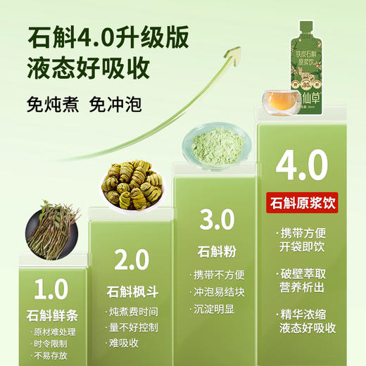 严选 | 滋仙草铁皮石斛原浆饮 30ml*7袋/盒 赠: 2袋试饮装 更野更鲜浓 商品图4