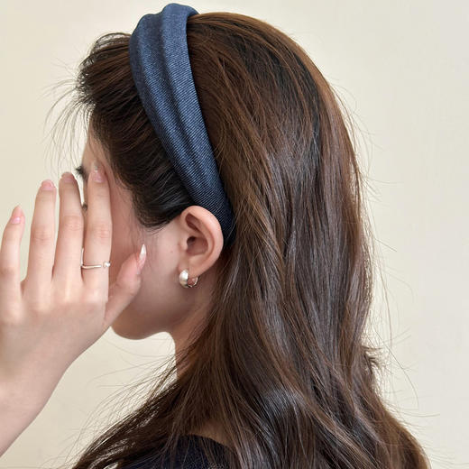 雀说小清新风韩系布艺简约宽边发箍女款新款高颅顶时尚头箍发饰ALW 商品图3