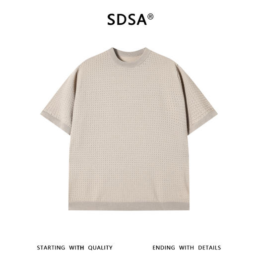 SDSA男装2026新款高贵轻奢简约透气横纹针织圆领毛衣百搭时尚上衣 商品图0