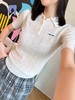 缪缪 米白色短袖针织POLO衫 商品缩略图1
