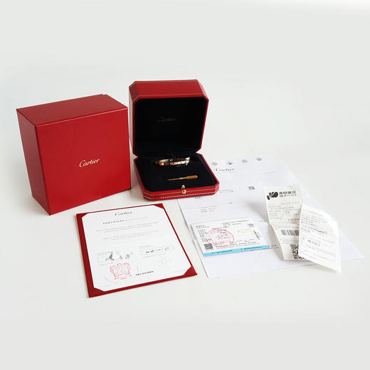 【95新】Cartier卡地亚LOVE系列B607911718K黄金窄版无钻LOVE手镯17号中性款310326HS07 商品图1