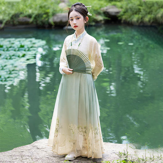 【团购】【繁花】苏城纪女童马面裙汉服SL2888（长袖套装） 商品图5