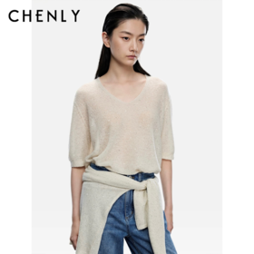 尘衣｜26SS星空珠片羊毛羊绒短袖