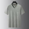 【DWP】大依优型大码男装V领短袖T恤莱赛尔棉麻混纺上衣商务休闲棉质夏季 商品缩略图3