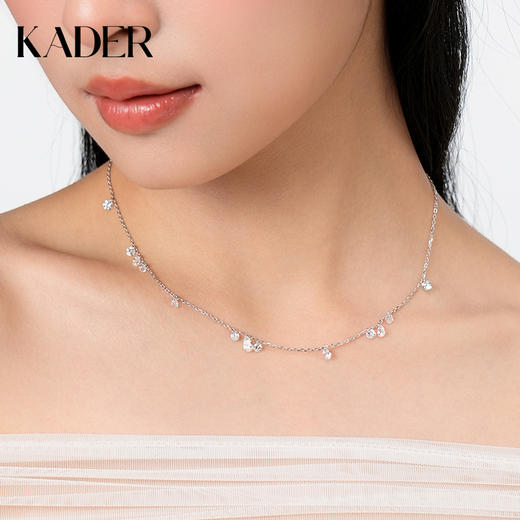 卡蒂罗KADER 银河 925银流苏水滴闪锆时尚百搭简约清新甜美轻奢高级感流苏设计可调节显白锁骨链 恋爱告白 商品图4