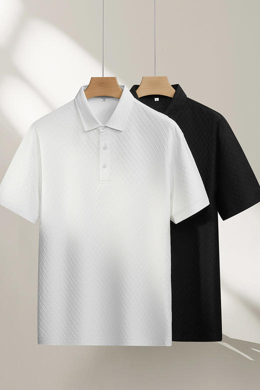 【DPF】大依优型大码男装夏季暗纹提花短袖POLO衫商务休闲棉质上衣T恤 商品图5