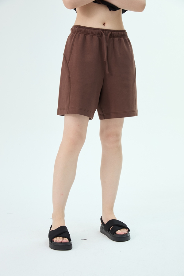 【面料超级大牌 挺阔推荐】水淼春夏装新款加大码女装松紧腰弹力针织短裤2637