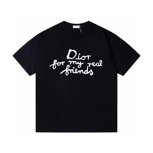 F040715夏季新款双纱面料草写手写刺绣字母印花情侣圆领短袖T恤 商品图3