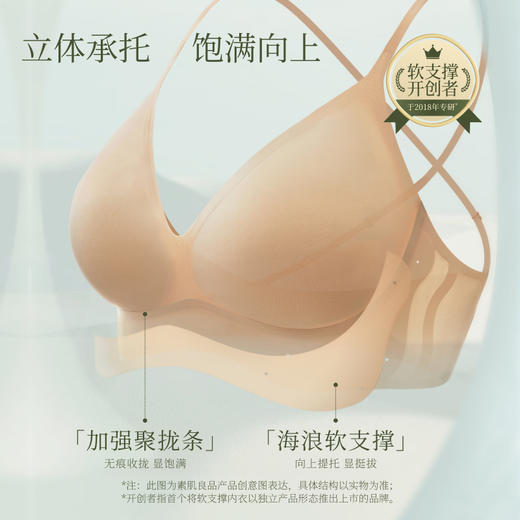 【E】素肌良品小升舱深V美背无痕露背大u型吊带隐形粉底液细肩带内衣女MX504 商品图3