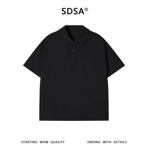 SDSA男装2026新款高贵轻奢简约纯色纽扣翻领短袖T恤商务百搭上衣 商品图0