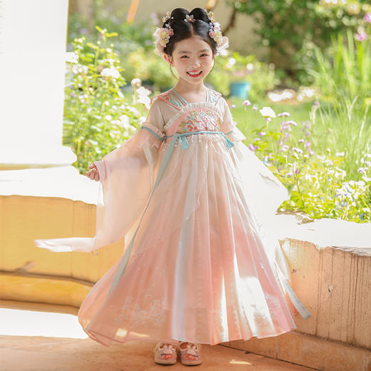 【团购】【锦兔谣】苏城纪女童襦裙汉服HC012长袖 商品图0