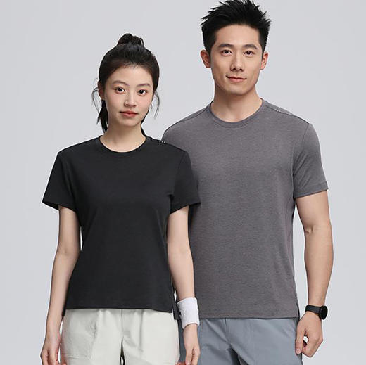 触感棉 云柔软糯速干棉感男女同款圆领短袖T恤   HLS-HK86003# 商品图1