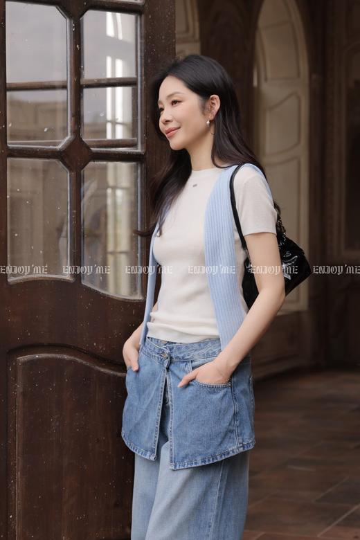 【门店同款】ENJOY夏季正肩短袖针织上衣 170747650 商品图4