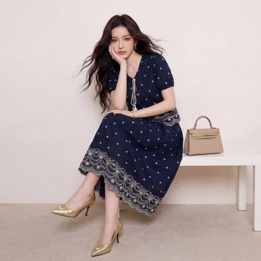 奢姿大码女装2026夏季系带流苏V领两件套胖妹妹花边时尚轻奢套装9962936009 商品图1