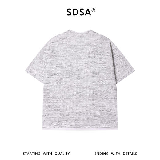 SDSA男装2026新款高贵轻奢潮牌扎染拼接半拉链假两件T恤百搭时尚 商品图1