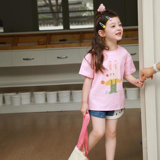 叮当可可女童短袖t恤新款冰氧棉涂鸦亲子装儿童宝宝夏季上衣时髦网红90-140★娃娃优选 商品图3