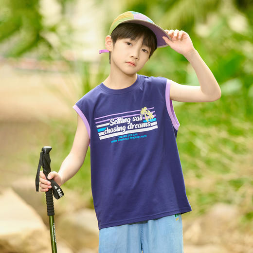 【10A抗菌】棉花堂动感无袖凉感儿童T恤-- FD61139 商品图8