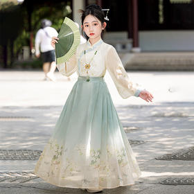 【团购】【繁花】苏城纪女童马面裙汉服SL2888（长袖套装）