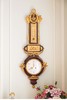 独角鹿西洋古董1880年代法国出品路易十六风格古典天使主题铜鎏金精雕装饰桃花心木晴雨表挂钟 商品缩略图2