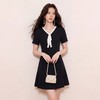 奢姿大码女装2026夏季减龄撞色飘带V领连衣裙胖妹妹赫本风裙子9962860066 商品缩略图1