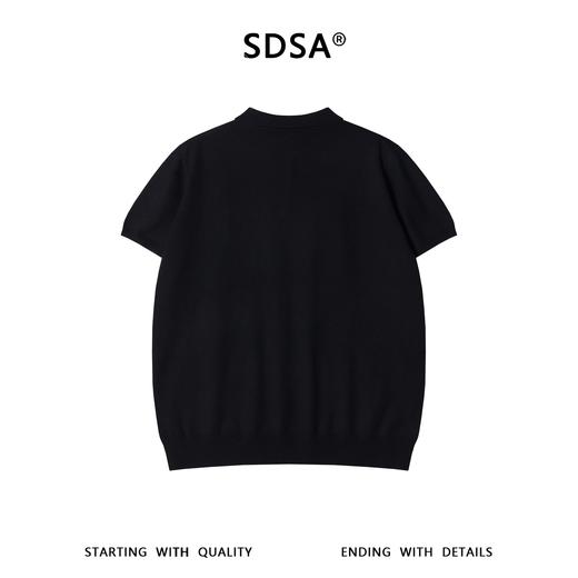 SDSA男装2026新款轻奢简约老钱风纽扣翻领短袖T恤百搭套头上衣 商品图4