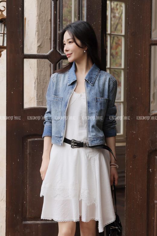 【门店同款】ENJOY夏季翻领烫钻牛仔外套 170594526 商品图1