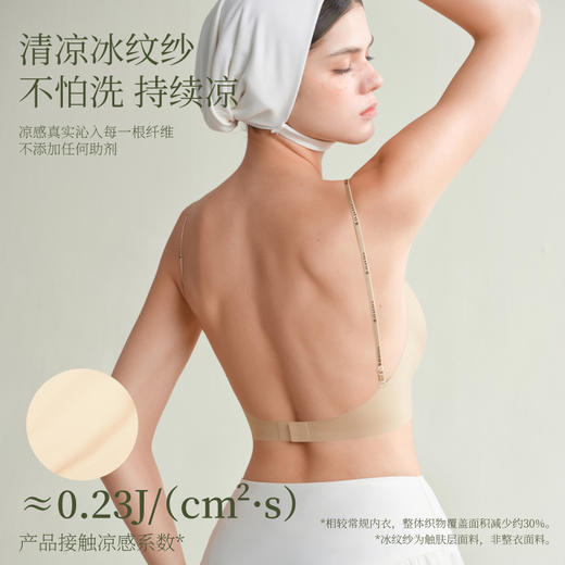 【E】素肌良品小升舱深V美背无痕露背大u型吊带隐形粉底液细肩带内衣女MX504 商品图4