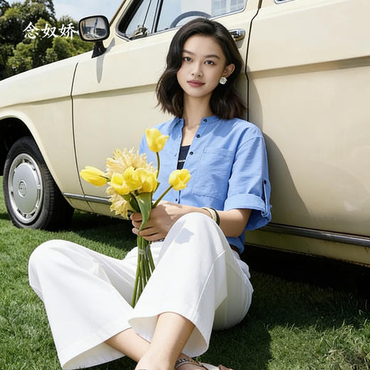 【商场同款】CNB6414 “ 蔚蓝衬衫 ”  空气皱衬衫料，轻薄有骨感 靓丽好看 商品图6