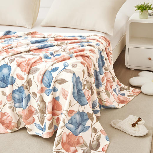 梦洁 拾花亲肤暖绒毯180*200CM朝花夕拾 商品图2
